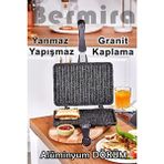 Bermira Home Collection Bermira 25x18 cm Granit Döküm Tost Makinesi Alüminyum Malzeme ile Yapışmaz ve Dayanıklı - Siyah