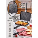 Bermira Home Collection Granit Döküm El Tost Makinesi Siyah Renk 2 Dilim Kapasite ile Yanmaz Yapışmaz