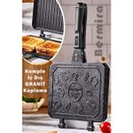 Bermira Home Collection Granit Döküm Ocak Üstü El Tost Makinesi - Siyah