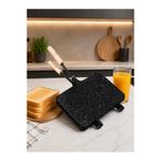 BERMİRA Home Collection Iç Dış Granit Döküm Ocak Üstü El Tost Makinası, Granit Ultra Lüks Ocak Üstü Tost Grill