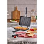 Bermira Home Collection Iç ve Dış Granit Döküm Ocak Üstü El Tost Makinesi - Siyah