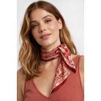 Bermody Kadın Bandana Fular 50X50 Kare Eşarp Rayon Italyan Dikişli Boyun Fuları Saç Bandana - Kırmızı - Vişne
