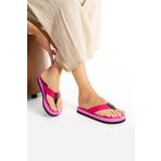Bermody Perla Kadın Pembe Kumaşlı Parmak Arası Acıtmaz Rahat Havuz Plaj Terliği Flip Flops
