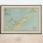 Bermuda Adası 1924 Haritası Sanatsal Duvar Dekorasyon Poster 60x90cm.