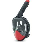 Bermuda Tam Yüz Maske Dalış Maskesi Antifog Snorkel Yüzücü Gözlük Fulface - XS - Siyah - Kırmızı