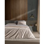 Bern King Size %100 Pamuk Baskılı Saten Nevresim Takımı - Bej
