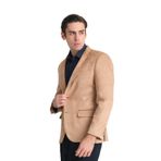 Bernando Erkek Bej Süet Yaz-Kış 4 Mevsim Slim Fit Spor Blazer Ceket Bej 48