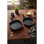 Bernardo Carolin 2 Parça Grill Tava Seti Siyah ( 26 Cm -28 Cm)