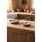 Bernardo Macro 2 Parça Çelik Tava Seti (20 Cm- 24 Cm) - Gümüş