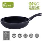 Berndes Tava 28 cm, b.Green Alu Recycled Induction, Wok tava%100 geri dönüştürülmüş içecek kutularından üretilmiştir, alüminyum