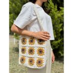 Berni Shoes Bernishoes Sunrise El Yapımı Koton Iplikli Midi Tote Omuz Çantası Kırık Beyaz - Orta Boy