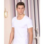 Berrak %100 Pamuk Açık Yaka Erkek Fanila - 1002-Beyaz - 2XL