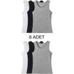 Berrak 1017 Klasik 6'lı Askılı Erkek Atlet %100 Pamuk Abani Classic - 4XL - Çok Renkli