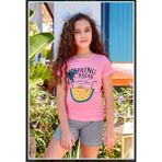 Berrak 5577 Kız Çocuk Baskılı Sweat Şort Takım 3 Lü Paket - 9 - 10 Yaş - Pembe