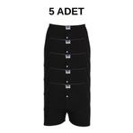 Berrak Erkek Boxer, Siyah, Penye, 5'li Paket, M Beden