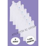 Berrak Erkek Çocuk%100 Pamuklu Penye 6'lı Atlet, Beyaz, 2-3 Yaş