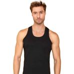 Berrak Erkek Siyah Klasik Pamuklu Atlet, 6'lı Set, 4XL Beden
