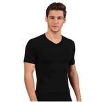 Berrak Erkek V Yaka Fanila, Siyah, 2XL Beden