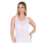 Berrak Kadın Beyaz Kalp Desenli Geniş Askılı Atlet, 2'li Set, XL Beden