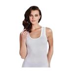 Berrak Kadın Geniş Askılı Elastan Atlet Body, Beyaz, L Beden