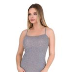 Berrak Kadın Gri Renk Kalp Desenli Dantelli İp Askılı Atlet, 2XL Beden, 12'li Set