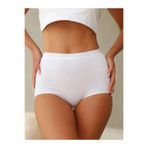 Berrak Kadın Toparlayıcı Yüksek Bel Slip Külot, 3'lü Paket, Beyaz, 3XL