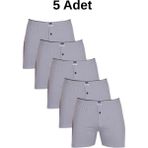 Berrak Penye 5'li Erkek Boxer Rahat Bol Kesim Abani Classic - 2XL - Gri