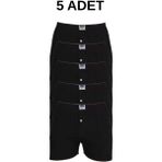 Berrak Penye 5'li Erkek Boxer Rahat Bol Kesim Abani Classic - XL - Siyah