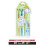 Berren HB Ahşap Kalem Silgi ve Kalemtraş Seti ile Çocuk Kalemi (BEŞLİ KUTU)