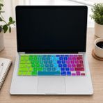 Berry Store Ingilizce Q Klavye Koruyucu Silikon Apple MacBook Air 13 & Pro 13/15 ile Uyumlu | Us Amerikan Düz Enter | A1278 A1502 A1425 A1369 A1466 A1286 A1398 Pembe Yeşil
