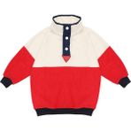 Berselüx Balıkçı Yaka Çıtçıtlı Kız-Erkek Çocuk Unisex Polar Sweatshirt. Kırmızı, Krem, Lacivert 1-8 Yaş - 7 - 8 Yaş