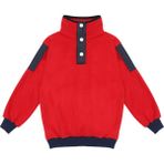 Berselüx Kamp Kırmızı,lacivert Çıtçıtlı Kız-Erkek Çocuk Unisex Outdoor Polar Sweatshirt. Deri Detaylı. 1-8 Yaş - 5 - 6 Yaş - Kırmızı - Lacivert