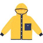 Berselüx Şevkat Tam Boy Çıtçıtlı, Kapüşonlu, Cepli Kız- Erkek Çocuk Unisex Polar Sweatshirt. Sarı,lacivert 1-8 Yaş - 1 - 2 Yaş
