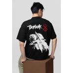 Berserk Baskılı Unisex Oversize Anime Tişört - 01 Siyah