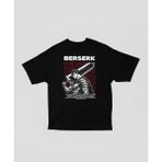 Berserk Guts Tasarım Baskılı Unisex Oversize Anime Dizi Karakter Tişört - Siyah - 4XL