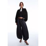 Bershka Balon kesim sentetik kauçuk kumaş fermuarlı sweatshirt