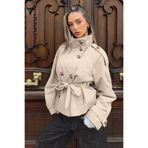 Bershka Dik yaka trençkot ceket