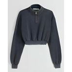 Bershka Fermuarlı Crop Sweatshirt / S Beden