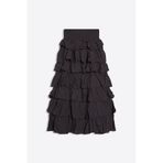 Bershka Fırfırlı rustik midi etek