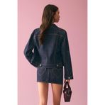 Bershka İşlemeli mini denim etek