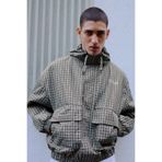 Bershka Oversize kareli teknik ceket