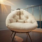 Berta Concept Royal Comfort Modern Krem Berjer | Milano Tasarım Dinlenme ve Okuma Koltuğu | Ergonomik Ve Geniş Oturumlu Tekli Koltuk