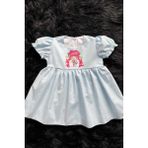 Bertuğ Bebek Anime Kız Şeker Baskılı Bebe Mavi Kız Çocuk Bebek Poplin Elbise - 3 Yaş