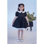Bertuğ Bebek Dantel Detaylı Bebe Yaka Kız Çocuk Bebek Poplin Siyah Beyaz Elbise - 5 Yaş