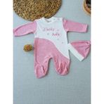 Beruflic 0-3 3-6 Ay Lucky Baby Nakışlı Es Çizgi Boy Şapkalı Kız Bebek Tulumu - Pembe - 3 - 6 Ay