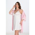 Beruflic 2'li Beyaz-pembe Sabahlık Takımı Bigsize 6210