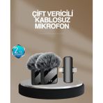 Beruflic 2’li Kablosuz Yaka Mikrofonu Type-C ve Lightning Uyumlu Profesyonel Set - 1 - Renkli