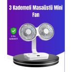 Beruflic 720° Döner Çift Taraflı Masaüstü Vantilatör – USB Şarjlı Sessiz Fan - Renkli