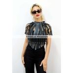 Beruflic Crop Büstiyer Harness, Deri Göğüs Harness, Gömlek Üzeri Harness - Brf1257
