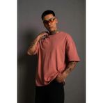 Beruflic Erkek 24/1 Düz A Kalite Oversize T-Shirt - Gül Kurusu